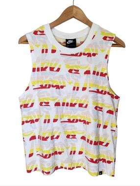 Nike Sportswear Women's Graphic Print Cotton Tank Top Sz Large